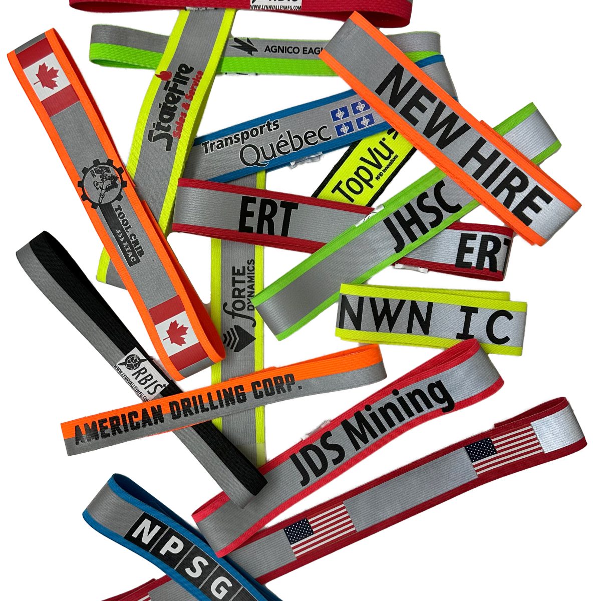 LVM ORBIS reflective helmet bands printed